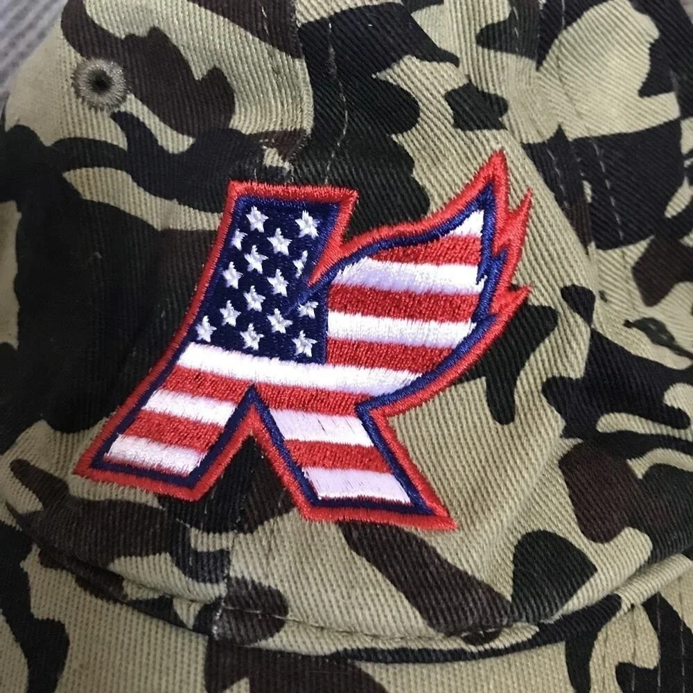Kalamazoo Wings Hockey Adjustable Patriot Camouflage Hat By‎ BigX